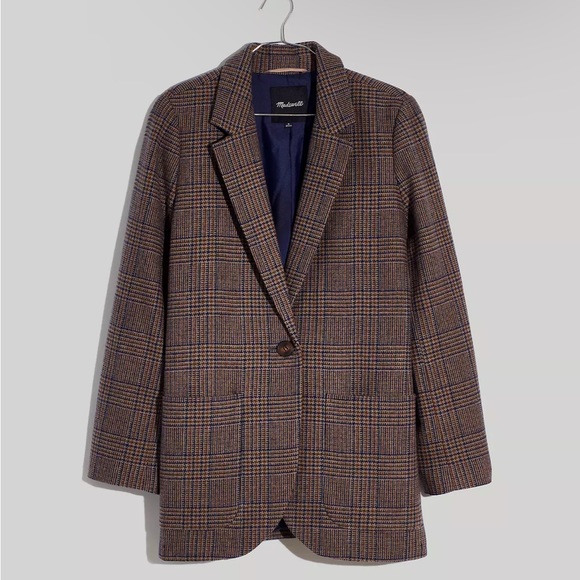Madewell Larsen Blazer in Hawsell Plaid